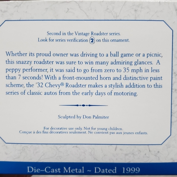 Hallmark vintage roadster 1932 Chevrolet - Picture 5 of 5